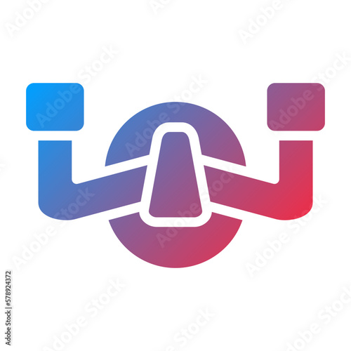 Vector Design Aeroplane Steering Wheel Icon Style