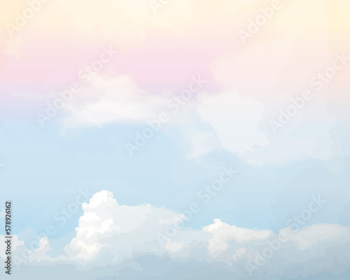  Clouds sky blue pink background art colorful