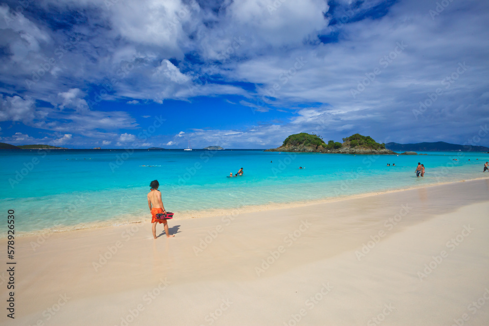 Picturesque Trunk Bay is a Caribbean paradise, one of the best snorkeling beaches in St John, US Virgin Islands Picturesque Trunk Bay is a Caribbean paradise, one of the best snorkeling beaches in St John, US Virgin Islands