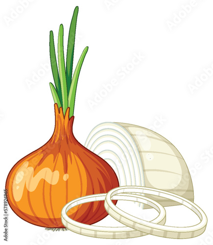 Isolated onion cartoon style