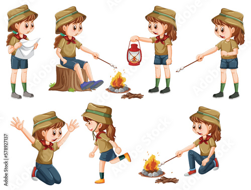 Set of Children Camping