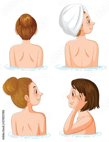Collection of women enjoying spa treatments