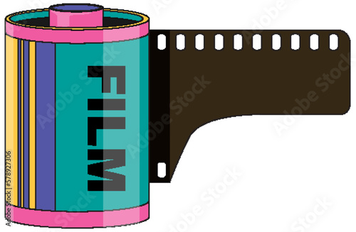 Roll film or rollfilm isolated