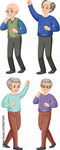 Set of Older Adults Characters