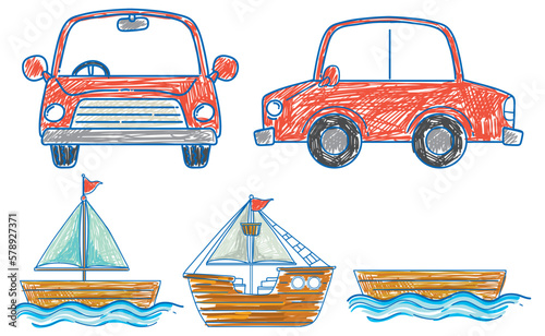 Simple children scribble of