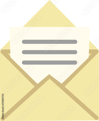 開封された手紙のアイコンイラスト