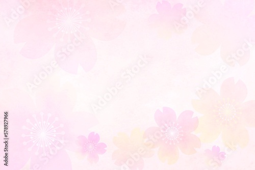 桜の花の和風背景 ピンクの春の壁紙 © レオン1788