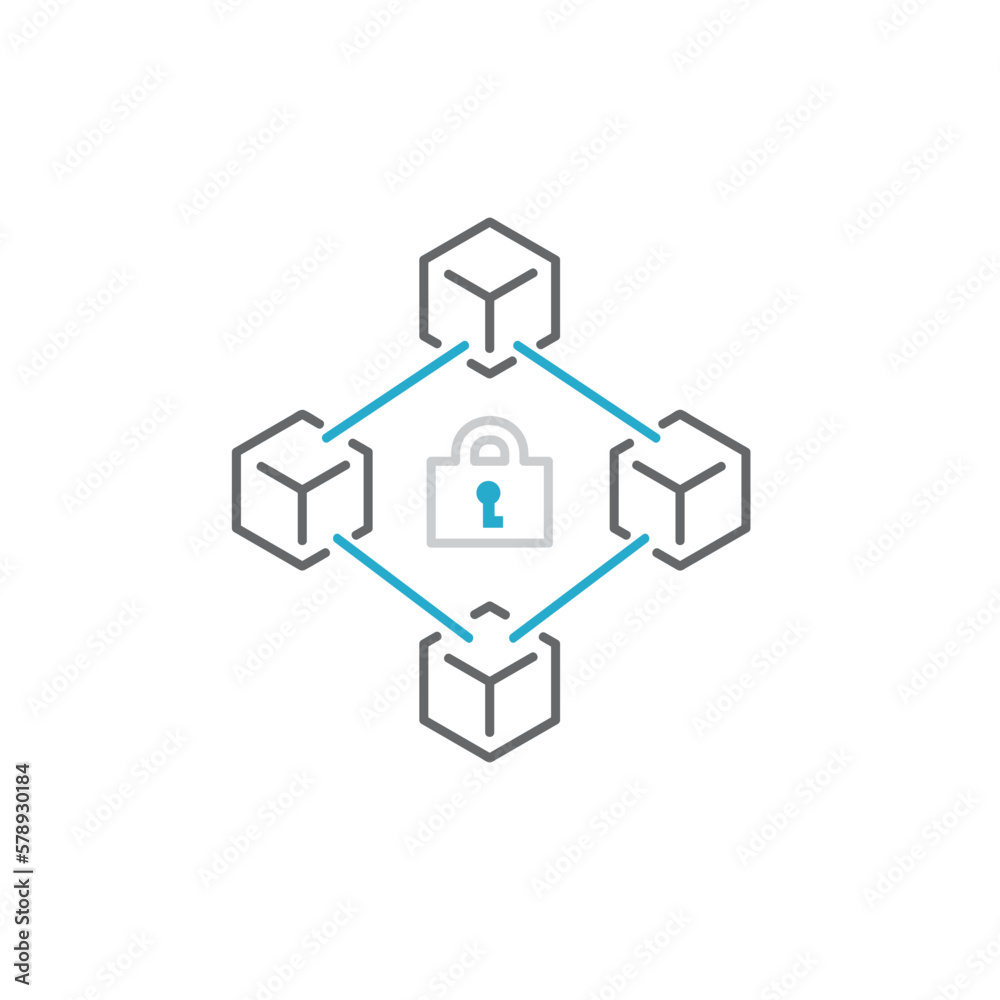 ブロックチェーン技術のイメージアイコン ブロックチェーン技術のイメージアイコン