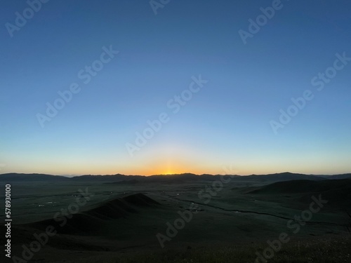 sunset over the mountains