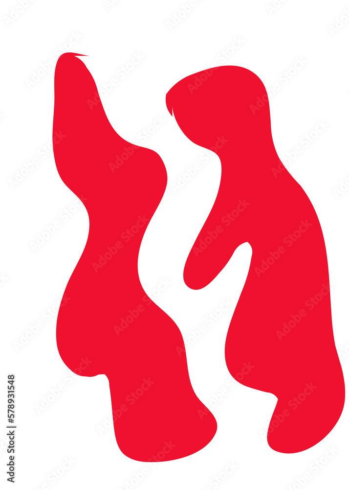 Red Abstract Shapes Decor Red Abstract Shapes Decor