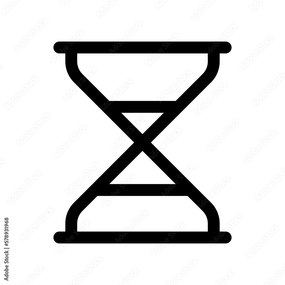 Editable vector hourglass icon. Black, line style, transparent white background. Part of a big icon set family. Perfect for web and app interfaces, presentations, infographics, etc Editable vector hourglass icon. Black, line style, transparent white background. Part of a big icon set family. Perfect for web and app interfaces, presentations, infographics, etc