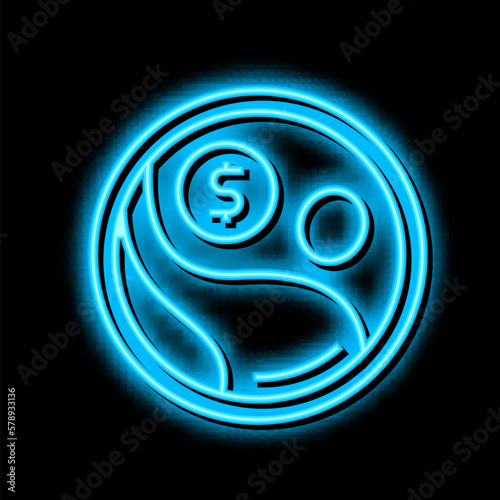 fair trade cosmetic neon glow icon illustration photo