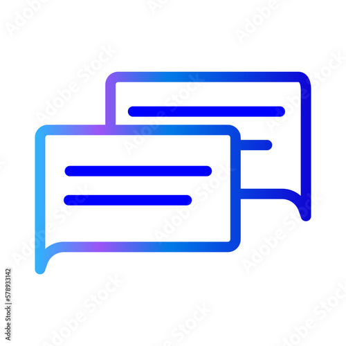 Gradient icon of AI Chat gpt technology. Arteficial intelligence message bot. Simple line element photo