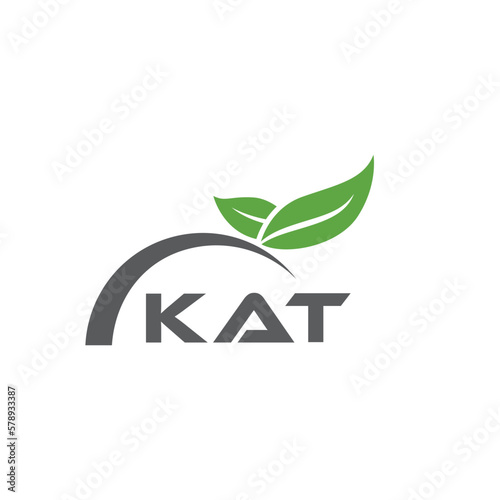 KAT letter nature logo design on white background. KAT creative initials letter leaf logo concept. KAT letter design.
