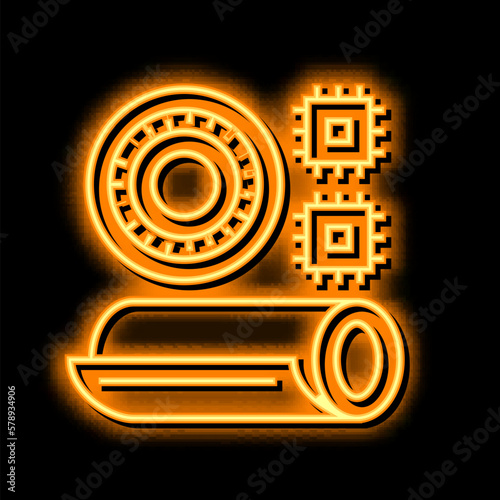 polyimides thermoset neon glow icon illustration