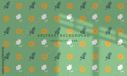 Cute Attractive Hand Drawn Flower Pattern Background Simple Elegant Pastel Green EPS 10
