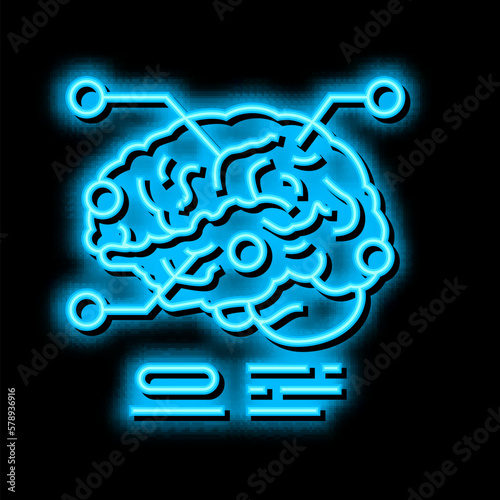 neurotraumatology health research neon glow icon illustration