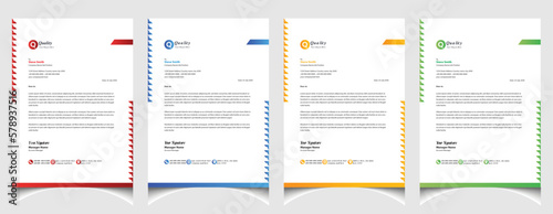 Corporate business colourful letterhead template with a4 size stationary item modern letterhead.