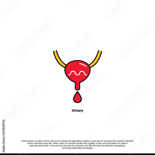 Urinary incontinence condition. Loss of bladder control. Urologic disease awareness pattern. Human body anatomy concept. Medical vector illustration.