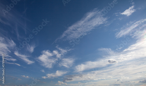 Navy sky with white clouds, nature background © artmim