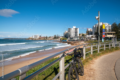 Coastal erosion at North Cronulla Beach in Sydney, NSW, Australia in June 2022. A huge amount of sand was ripped from the beach and the lifeguard tower had to be relocated. photo