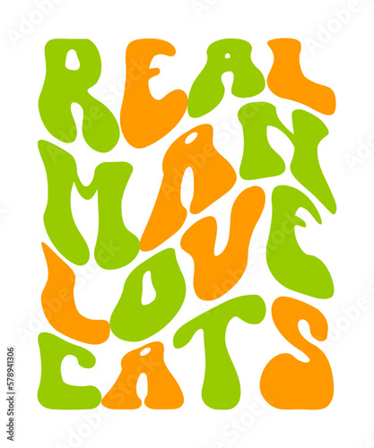 Real Man Love Cats Retro SVG