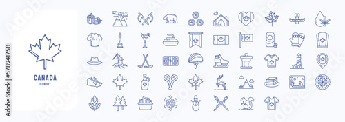 Canada country and culture icon set