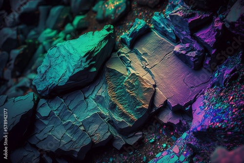 Fototapeta ﻿ is visibleThe rock's vivid hues appear in its textured surface AI generation