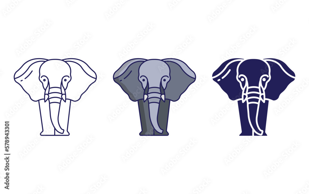 Obraz premium Elephant vector icon