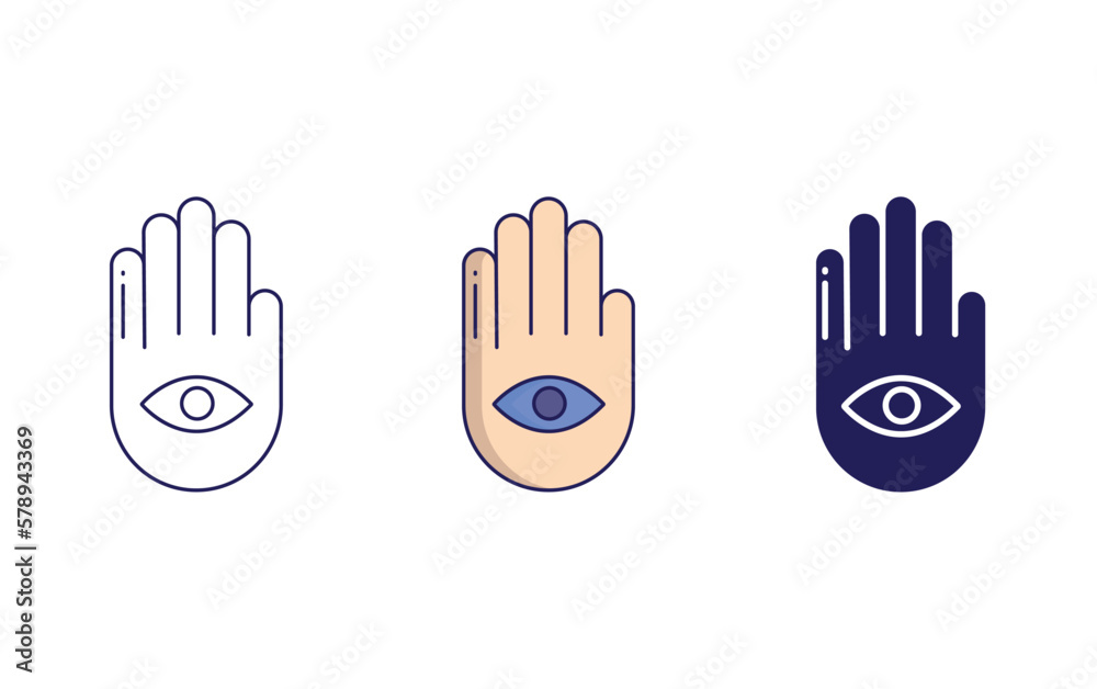 Obraz premium Buddha Hand vector icon