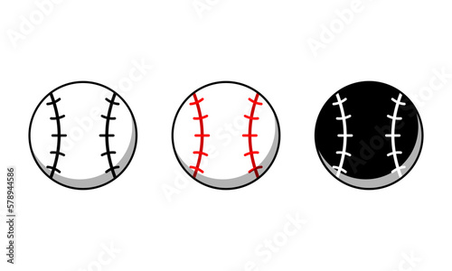 Set baseball sports icon flat vector design