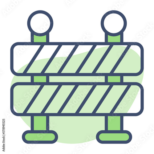A road barrier vector design in trendy style, premium icon