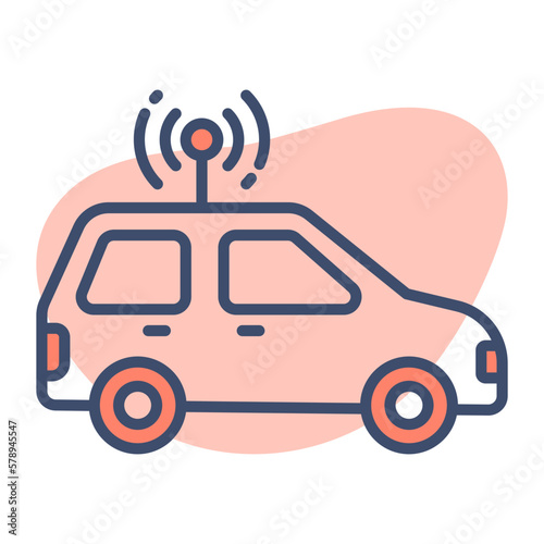 Autonomous car vector in modern and trendy style