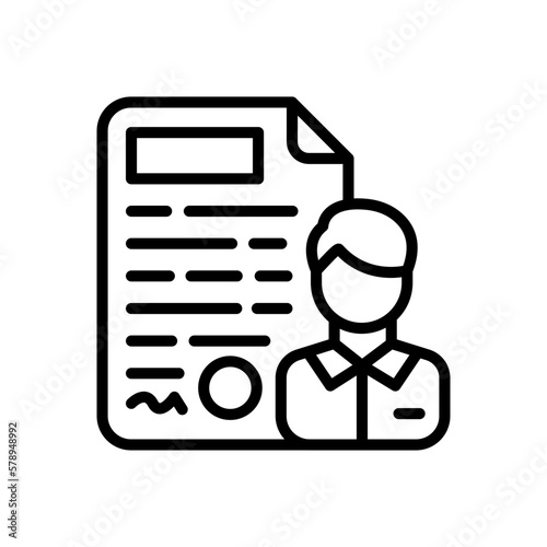 Employment Contract icon in vector. Logotype