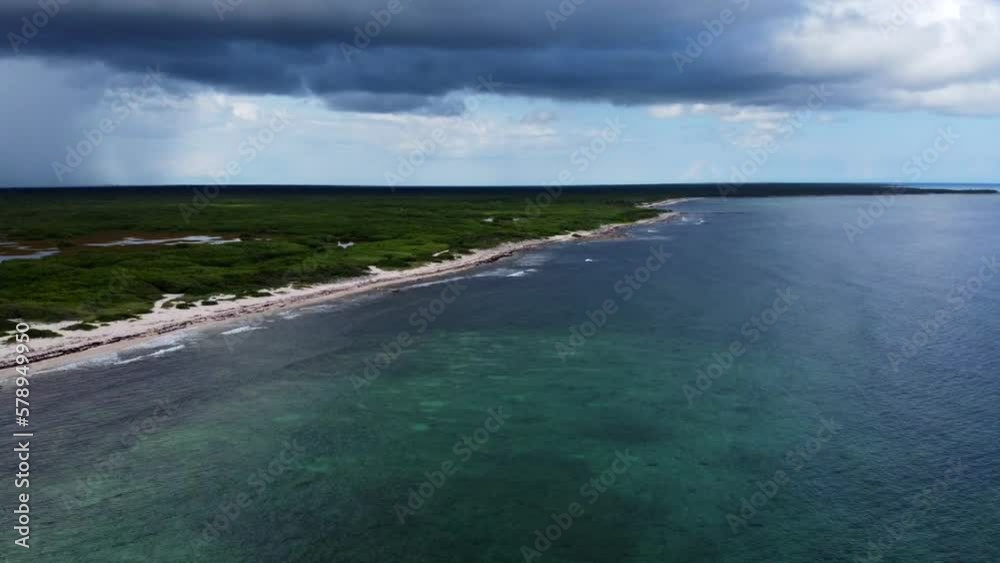 aerial view of cozumel beaches and storm in the background aerial view of cozumel beaches and storm in the background