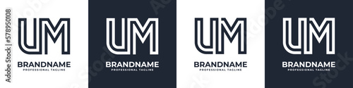 Simple UM Monogram Logo, suitable for any business with UM or MU initial.