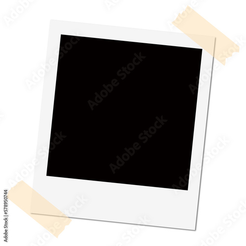 Isolated Polaroid Frame with Tape