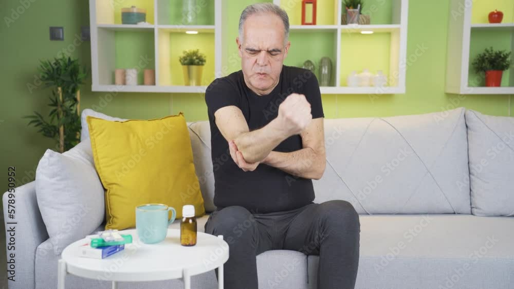 Man using medicine against itching problem.
Man with itchy arms scratches his arms and swallows medicine. Drug therapy against skin exfoliation.
Man using medicine against itching problem.
Man with itchy arms scratches his arms and swallows medicine. Drug therapy against skin exfoliation.