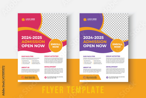 Kids Education Flyer - Kids Back to School Education Admission flyer Layout Template. Back to School Flyer. School Admission Template.  Education Flyer, Poster brochure.