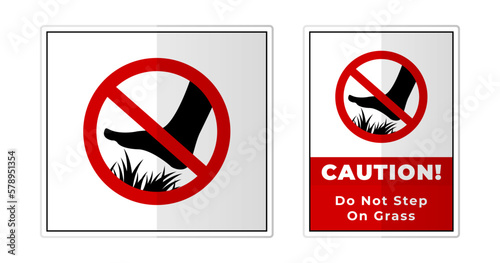 Do not Step on Grass Sign Label Symbol Icon Vector Illustration