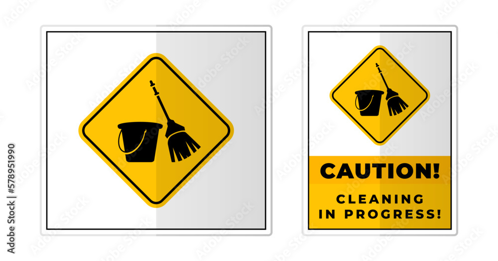 Cleaning in Progress Warning Sign Label Symbol Icon Vector Illustration Cleaning in Progress Warning Sign Label Symbol Icon Vector Illustration
