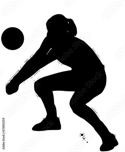 silhouette of volleyball player