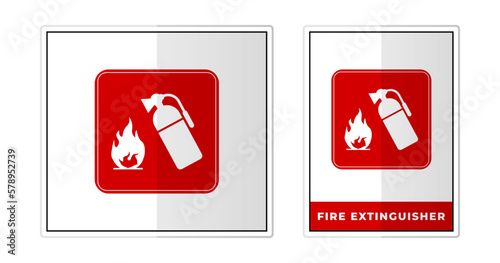 Fire extinguisher Sign Label Symbol Icon Vector Illustration
