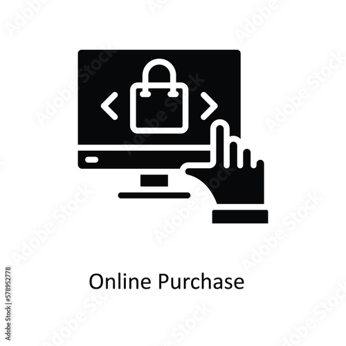 Online Purchase Vector Solid Icons. Simple stock illustration stock