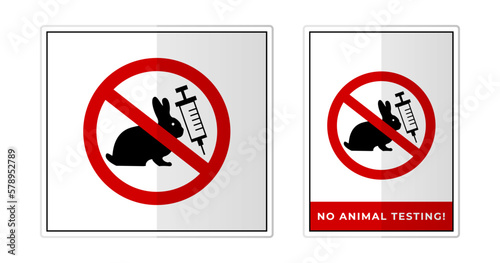 No animal testing Sign Label Symbol Icon Vector Illustration