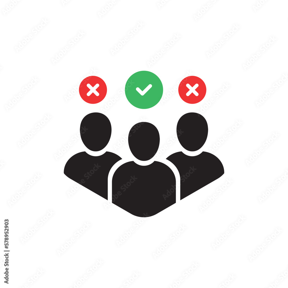 easy choosing best talent candidate for job. concept of chosen one for office work and ceo company or manager. linear flat stroke workforce crm logotype graphic design web element isolated on white easy choosing best talent candidate for job. concept of chosen one for office work and ceo company or manager. linear flat stroke workforce crm logotype graphic design web element isolated on white