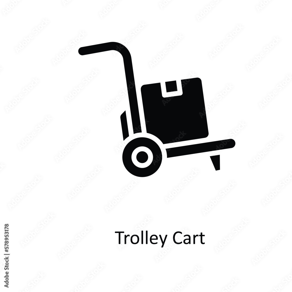 Trolley Cart Vector Solid Icons. Simple stock illustration stock Trolley Cart Vector Solid Icons. Simple stock illustration stock