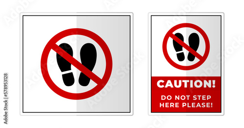 Do Not Step Here Please Sign Label Symbol Icon Vector Illustration
