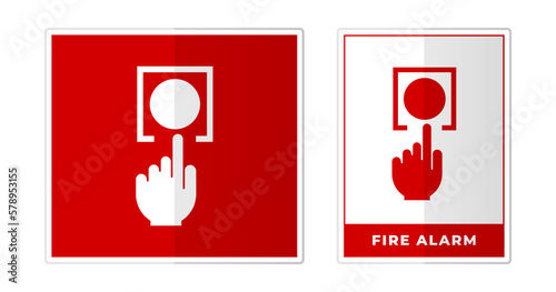 Fire alarm Sign Label Symbol Icon Vector Illustration