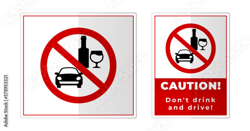 Don't drink and drive Sign Label Symbol Icon Vector Illustration